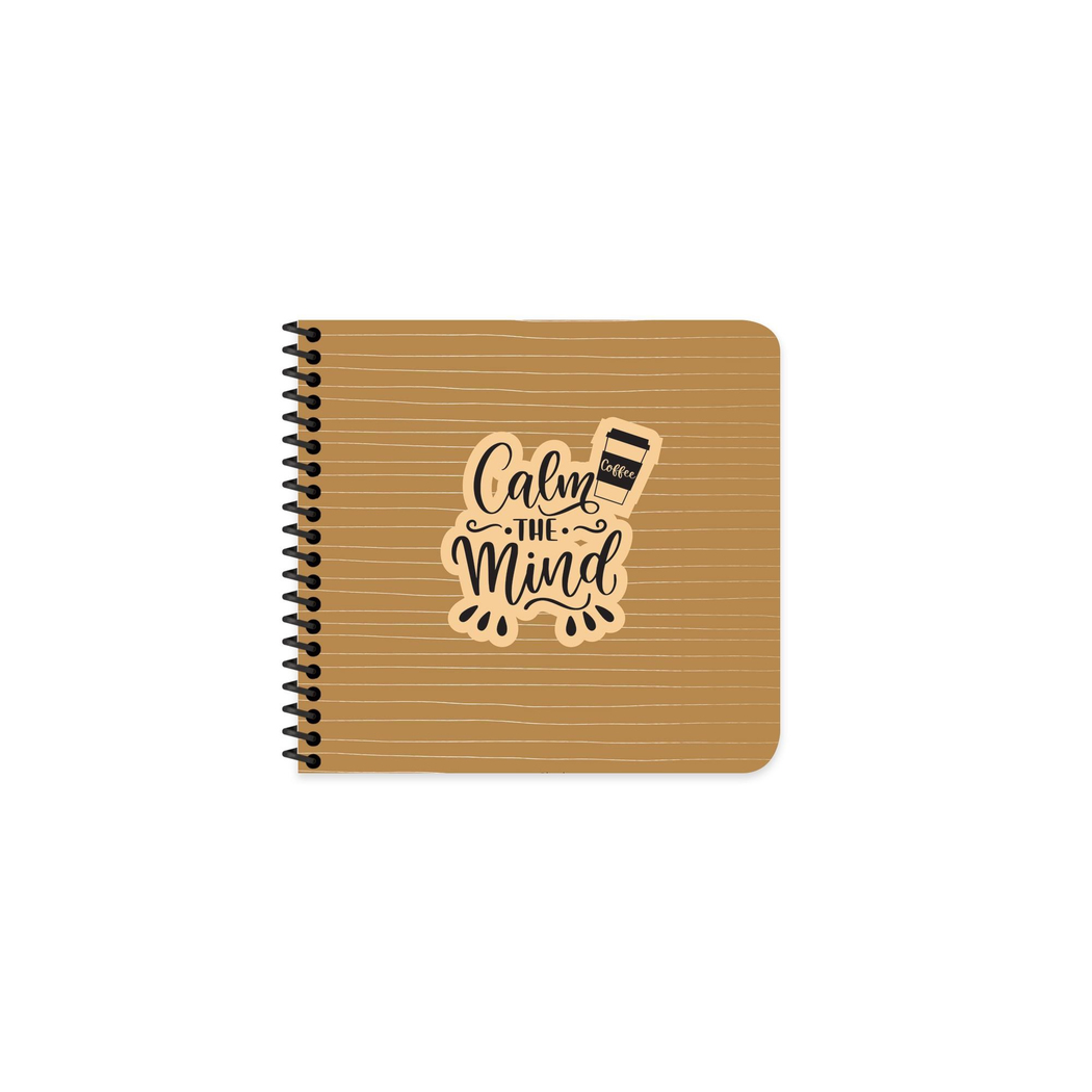 16x15 Karton Kapak Çizgili Kahve Defter - Positive