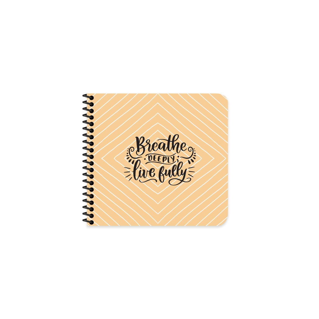 16x15 Karton Kapak Çizgili Kahve Defter - Love