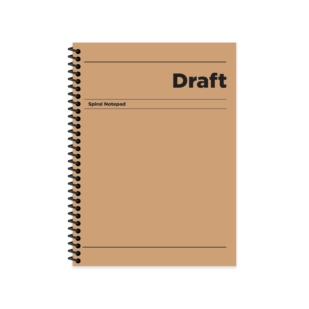17x24 Spiralli Sert Kapak Çizgili Draft Defter - Kahverengi