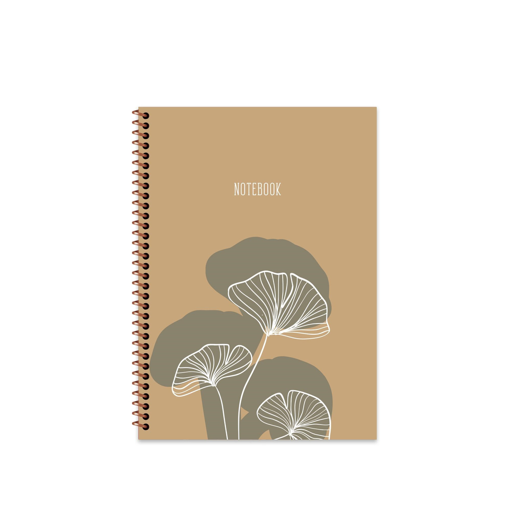17x24 Spiralli Sert Kapak Çizgili La Plume Flora Defter - Siyah