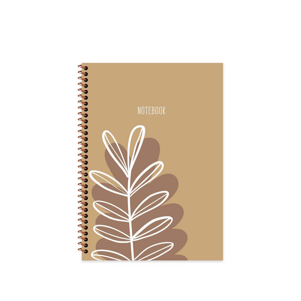 17x24 Spiralli Sert Kapak Kareli La Plume Flora Defter - Kahverengi