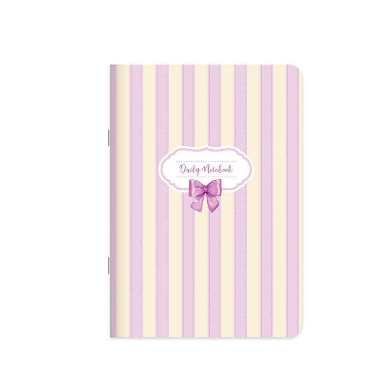 18,5x26 Kuşe Kapak Kareli Kurdele Stickerli Defter - Mor Kurdele