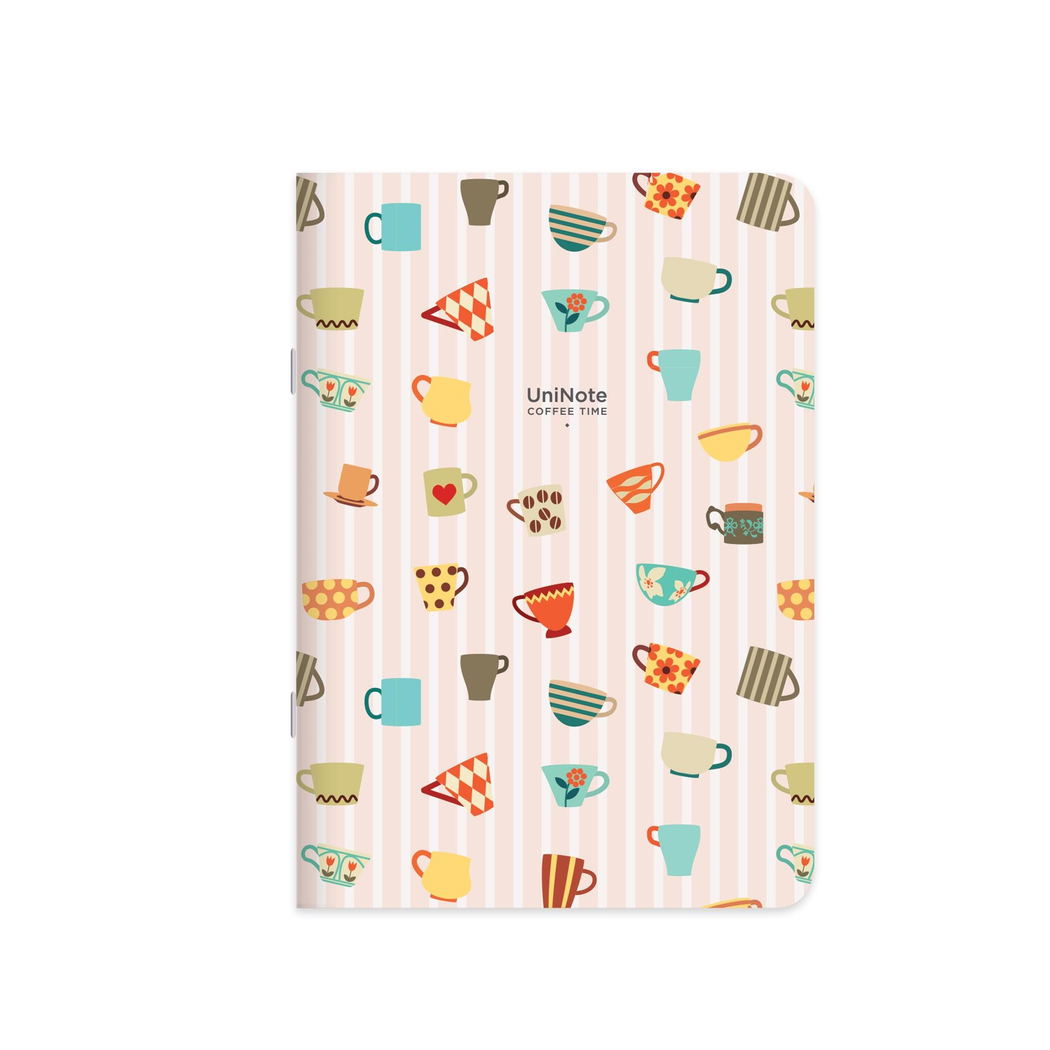 18,5x26 Tel Dikişli Kuşe Kapak Kareli Uninote Coffee Time Defter - Pembe