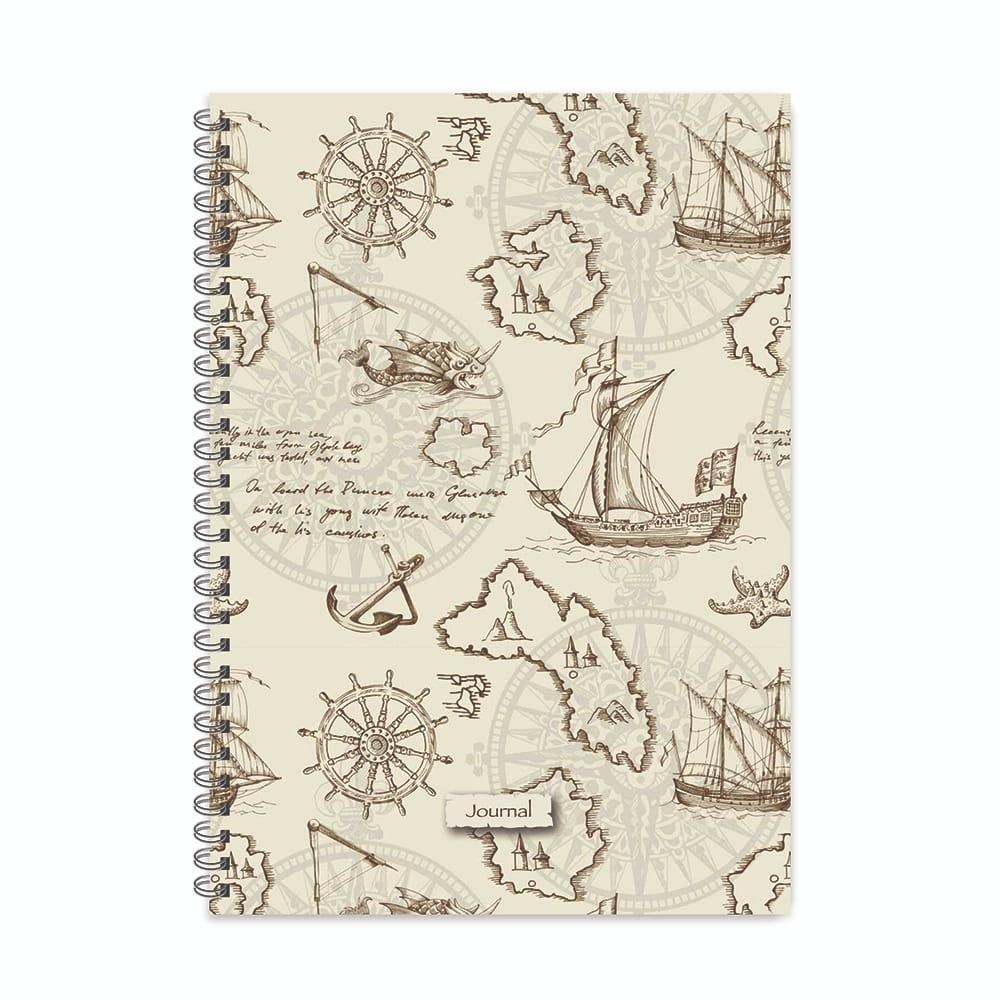 20x28 Spiralli Sert Kapak Çizgili Journal Defter - No:01