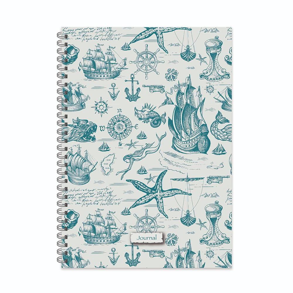 20x28 Spiralli Sert Kapak Kareli Journal Defter - No:03