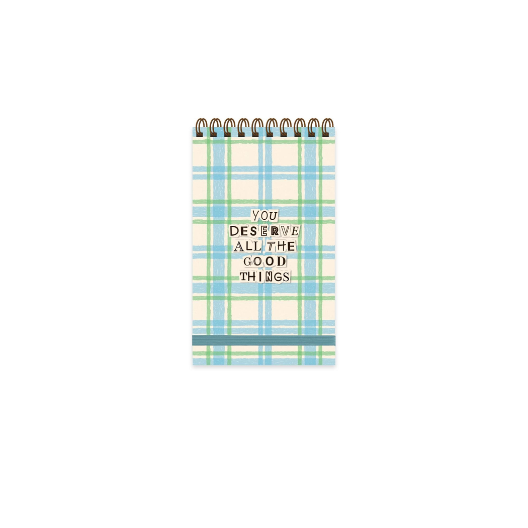 9x15 Spiralli Sert Kapak Kareli Vibes Defter - Good Things