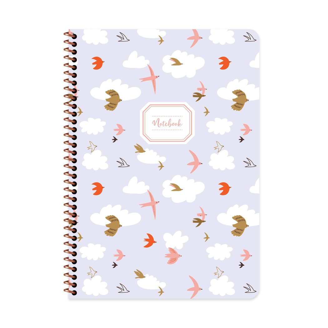 A4 Çizgili Spiralli Hayvanlar Defter - Kuş