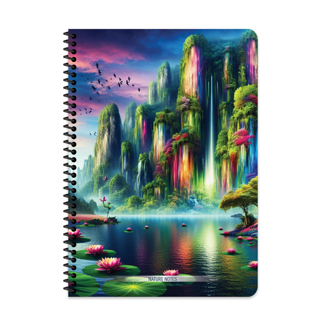 A4 Spiralli Karton Kapak Çizgili Nature Defter - Mor