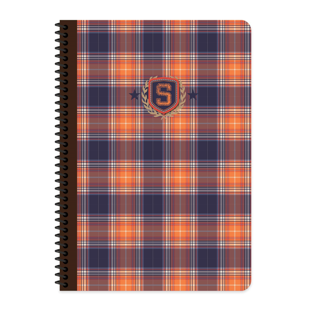 A4 Spiralli Karton Kapak Çizgili School Defter - Turuncu