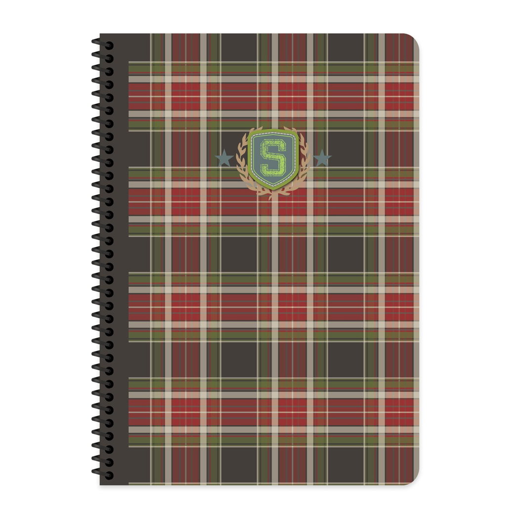 A4 Spiralli Karton Kapak Çizgili School Defter - Kahve