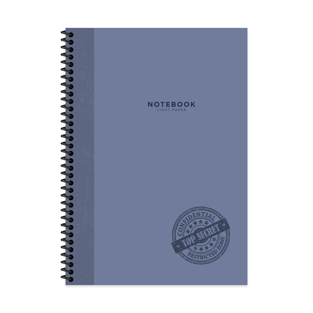 A4 Spiralli Karton Kapak Çizgili Stamp Defter - Mor