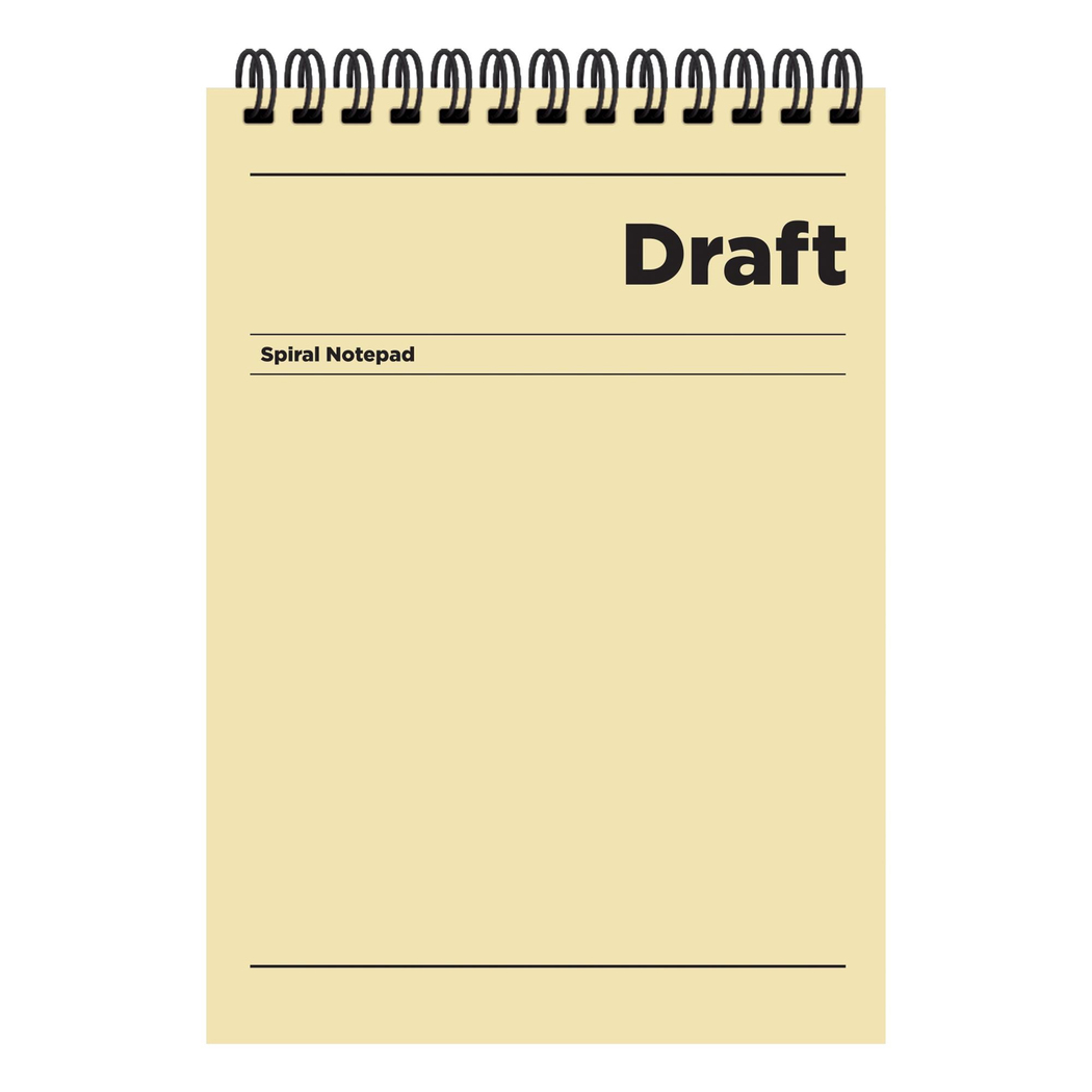 A4 Spiralli Karton Kapak Kareli Draft Bloknot - Sarı