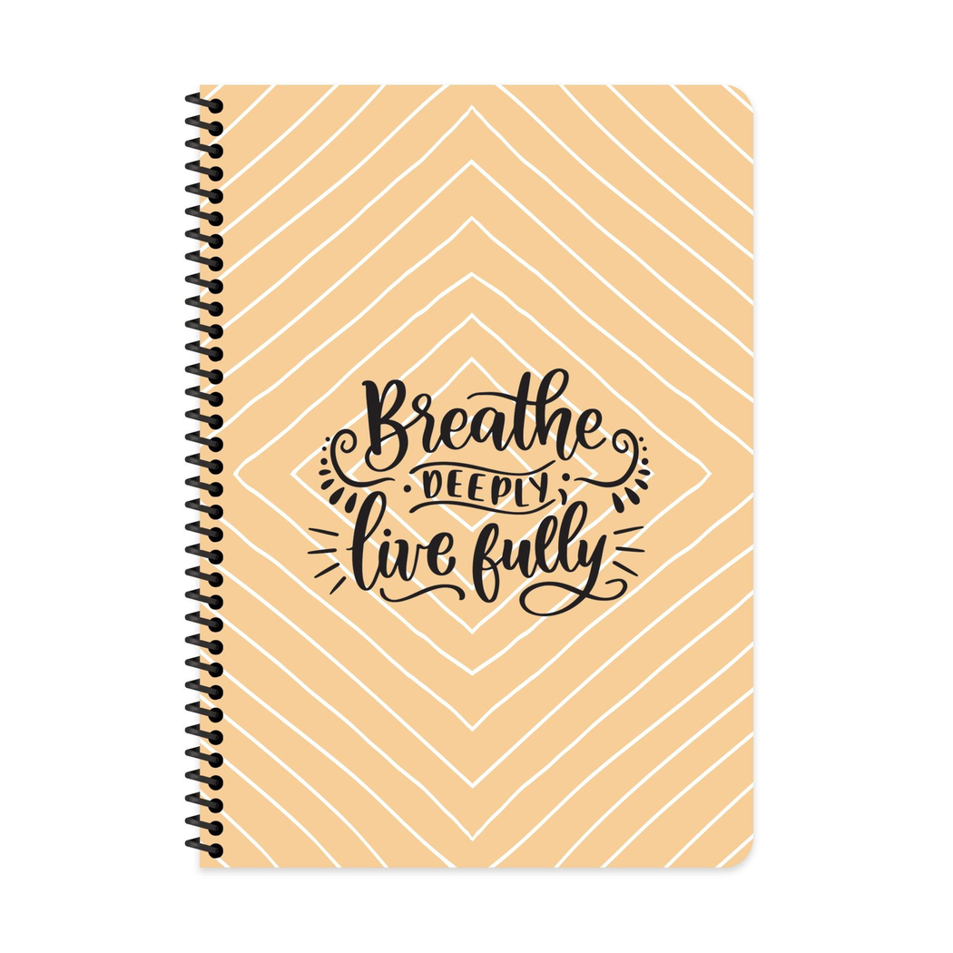 A4 Spiralli Karton Kapak Kareli Kahve Defter - Breathe