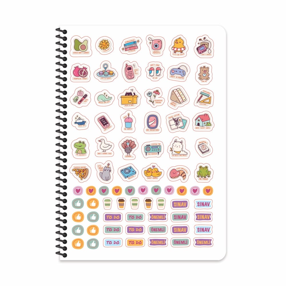 A4 Spiralli Karton Kapak Kareli Kahve Defter - Sarı
