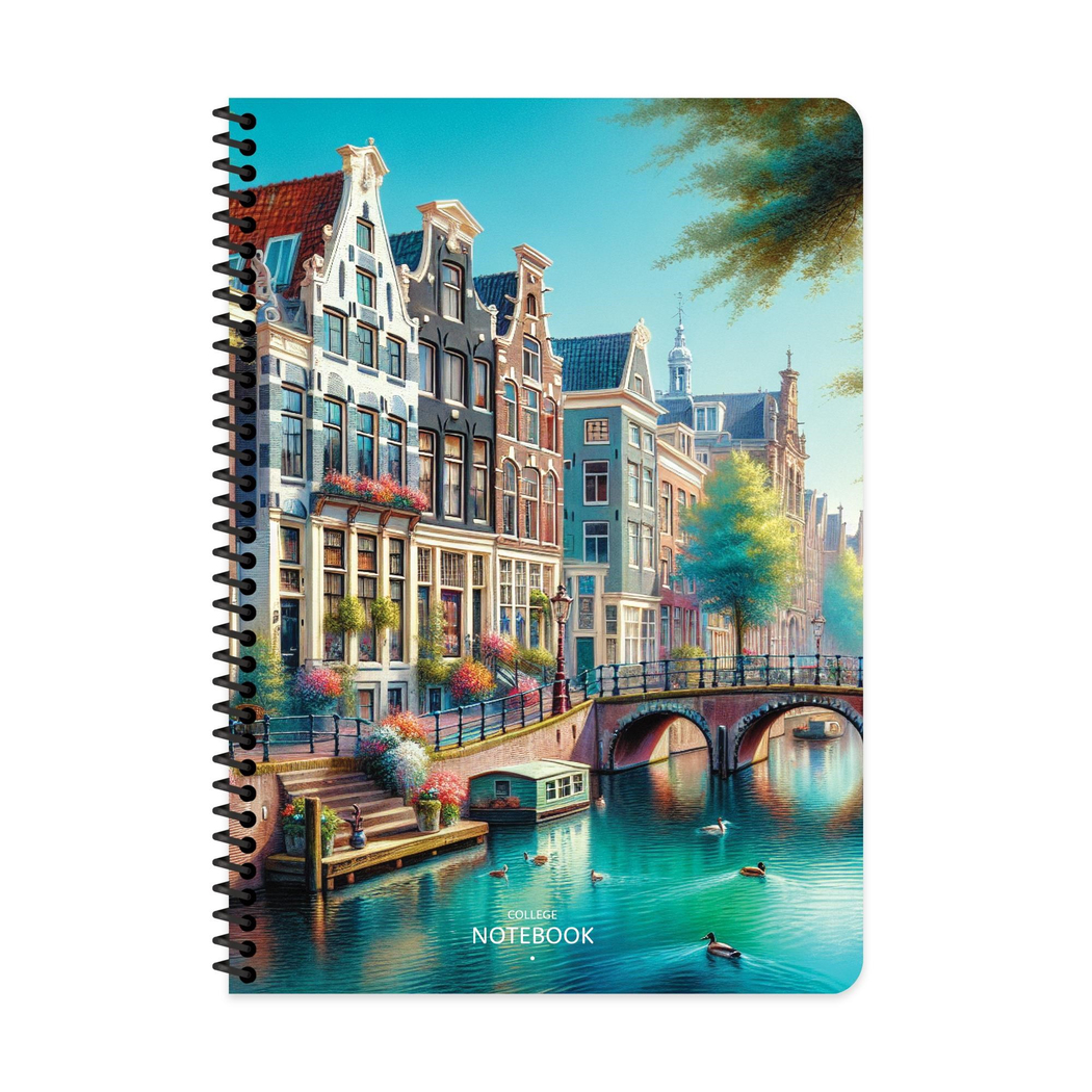 A4 Spiralli PP Kapak Kareli City Defter - Amsterdam