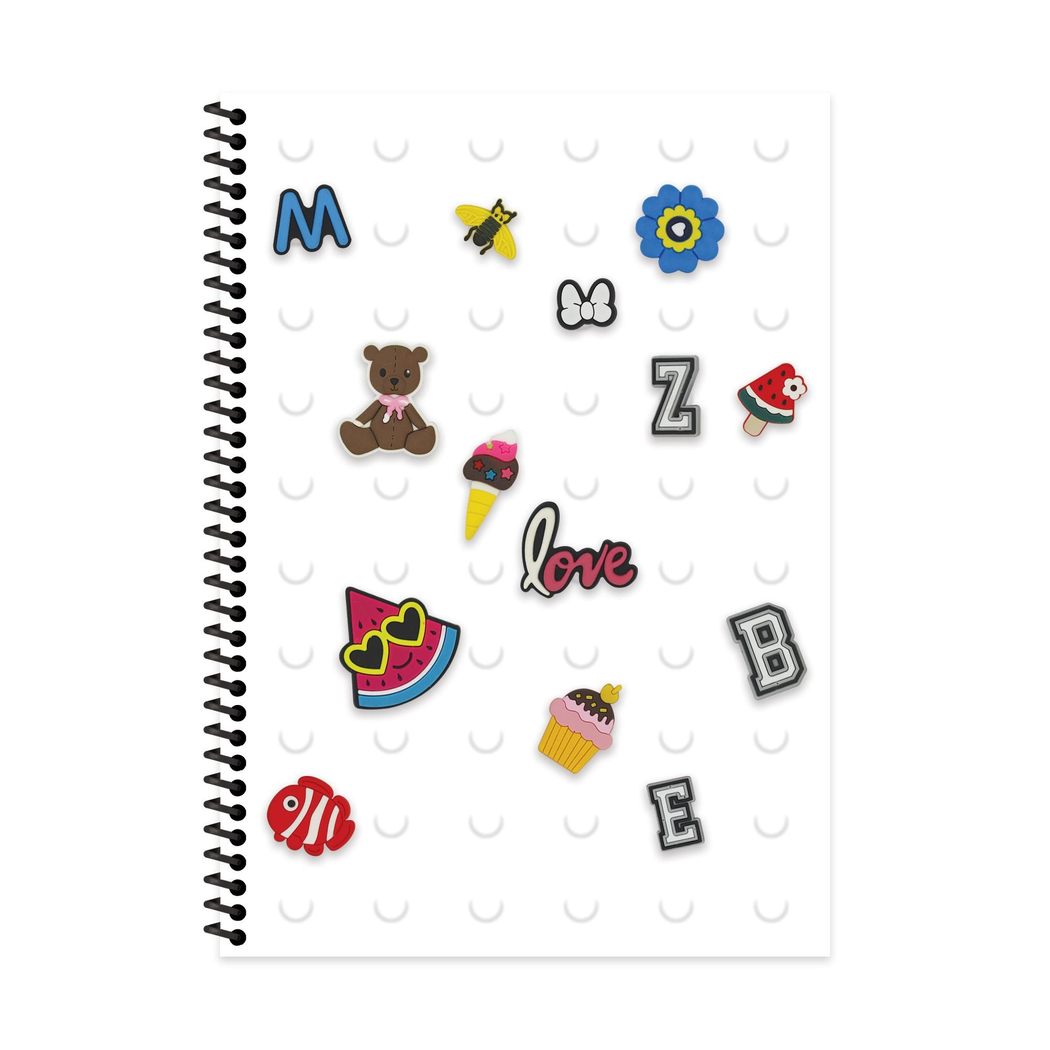 A4 Spiralli PP Kapak Kareli Fun Defter - Beyaz