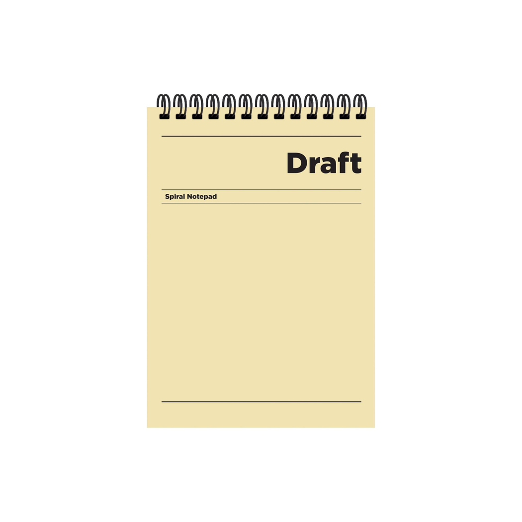 A5 Spiralli Karton Kapak Kareli Draft Bloknot - Sarı