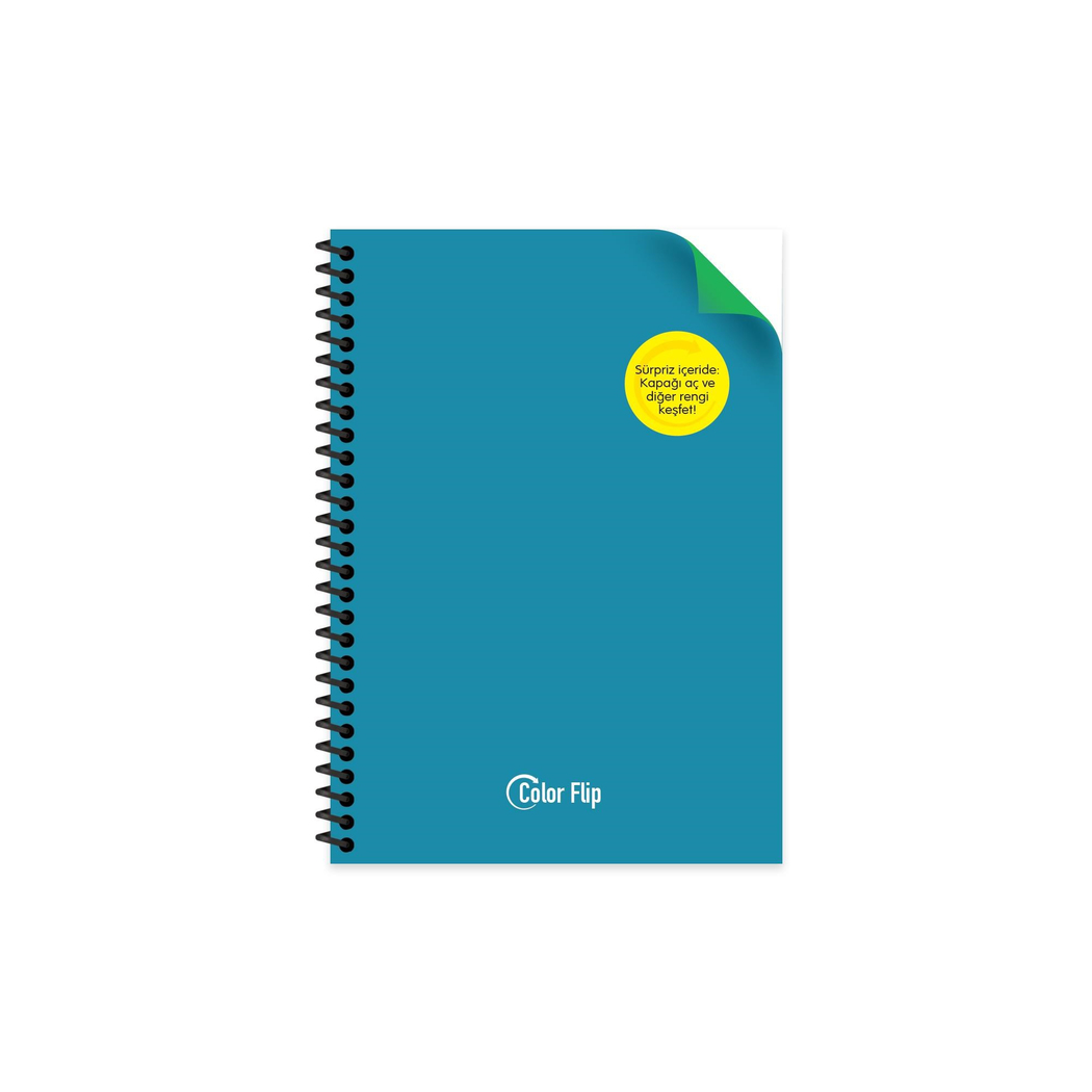 A5 Spiralli PP Kapak Kareli Çift Renkli Defter - Mavi