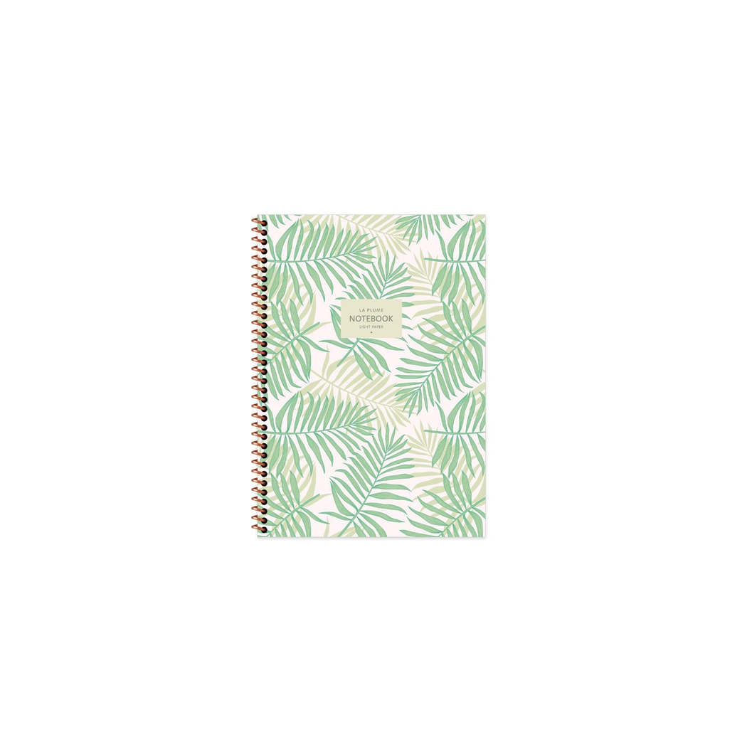 A6 Çizgili Defter La Plume Leaves Yeşil