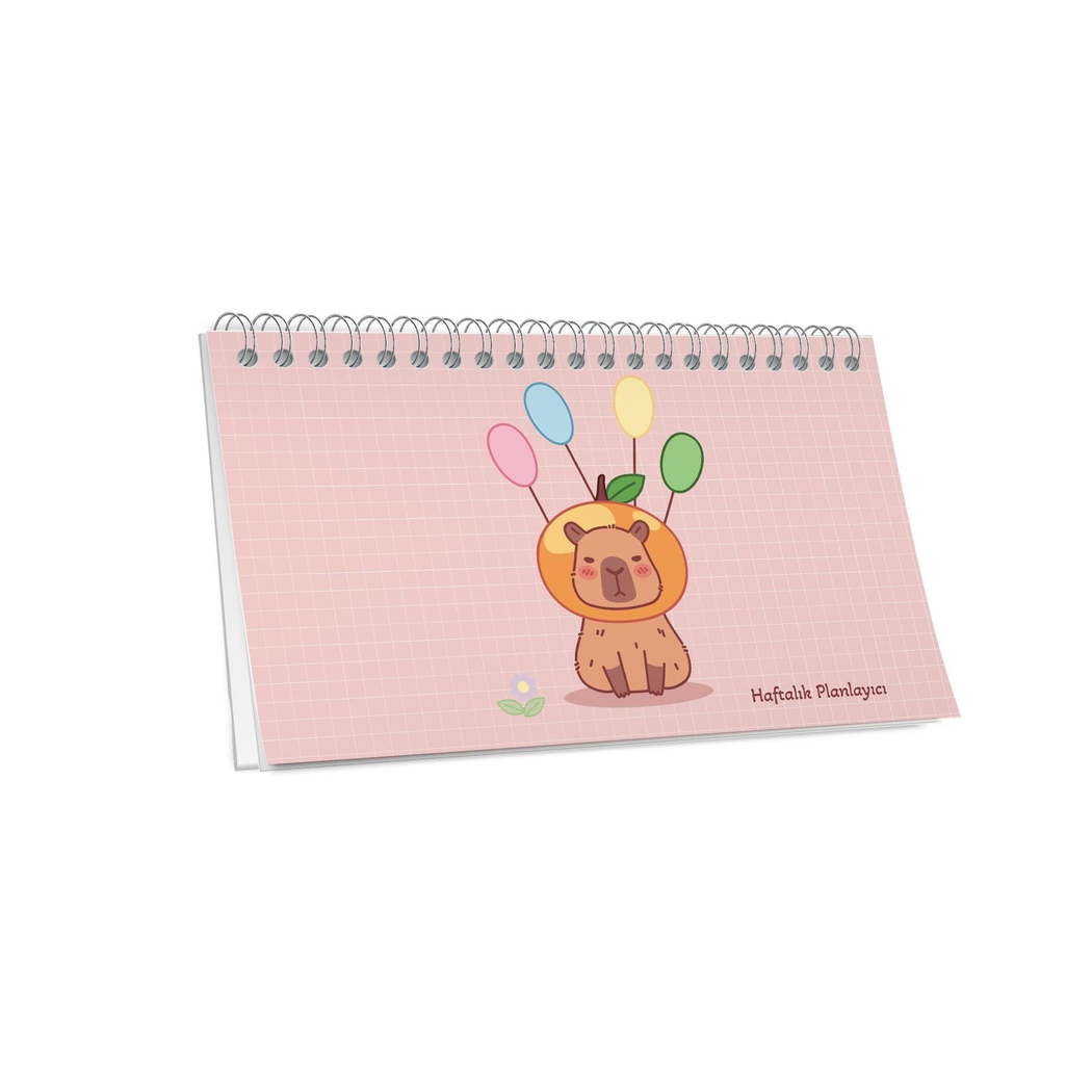 Capy 12,5x19 Spiralli Karton Kapak Planner - Açık Pembe
