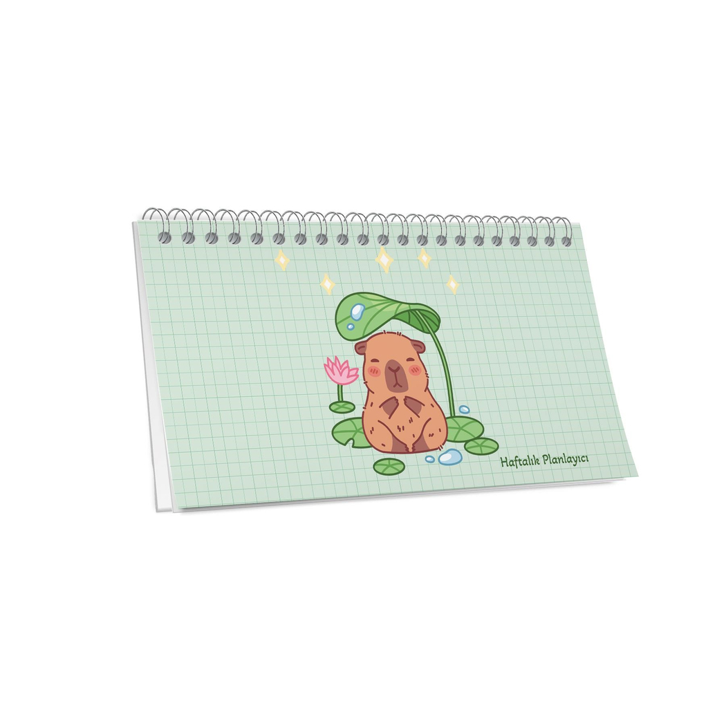 Capy 12,5x19 Spiralli Karton Kapak Planner - Yeşil
