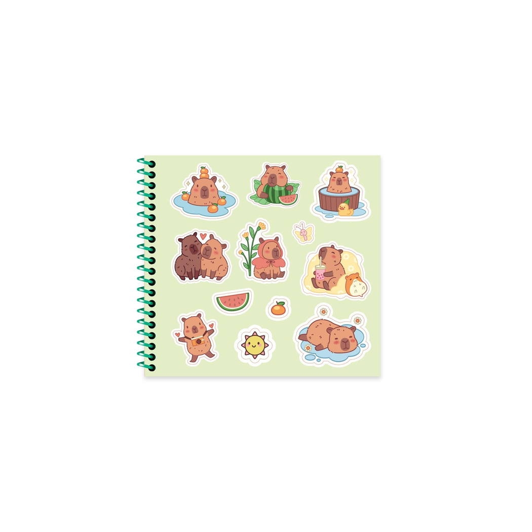 Capy 16x15 Spiralli Sert Kapak Çizgili Defter - Turuncu