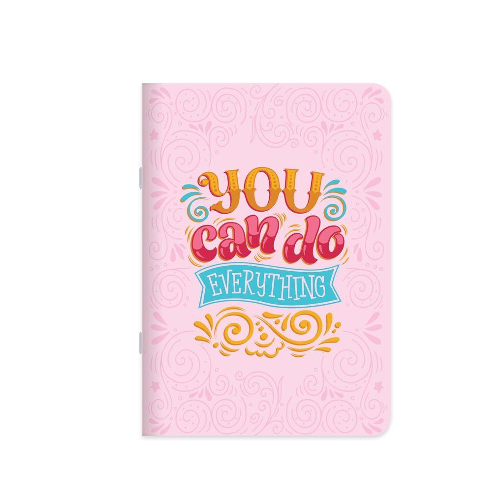 Çizgili Kuşe Kapak Motto Stickerli Defter 18,5 x 26 CM - Everything