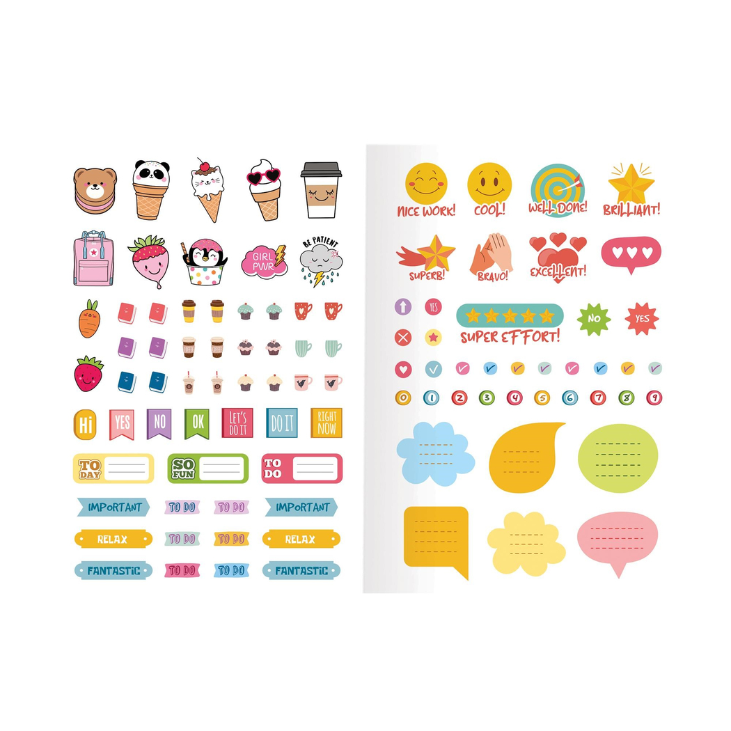 Çizgili Stickerli Kraft Kapak Defter Mavi 18,5*26 50 Yp.