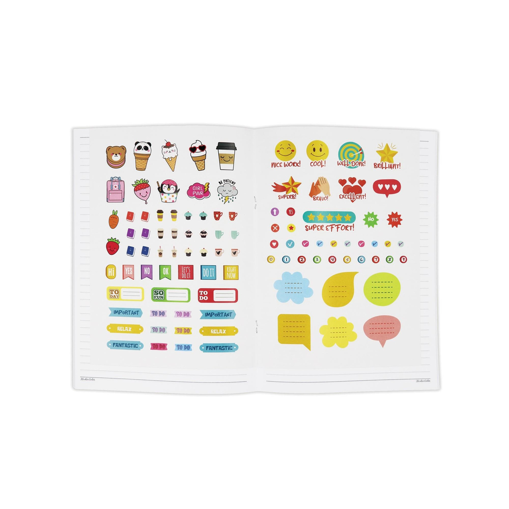 Çizgili Stickerli Kraft Kapak Defter Turuncu 18,5*26 50 Yp.