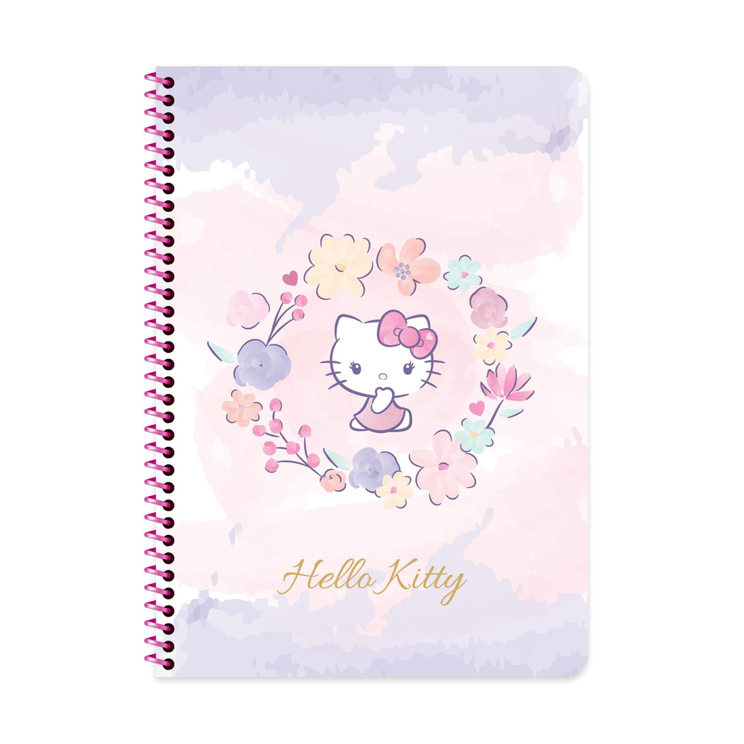 Hello Kitty A4 Spiralli Karton Kapak Çizgili Defter - Mor