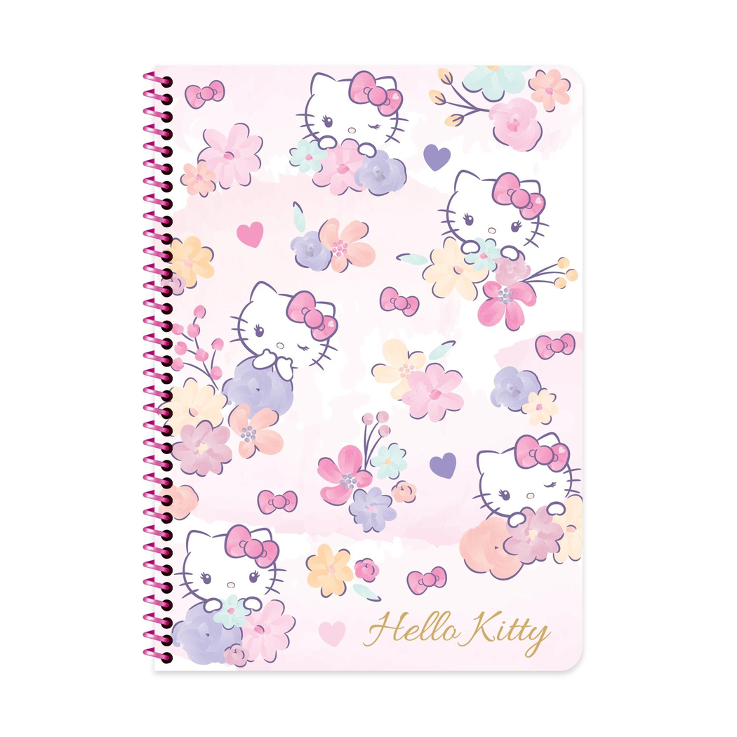 Hello Kitty A4 Spiralli Karton Kapak Çizgili Defter - Pembe