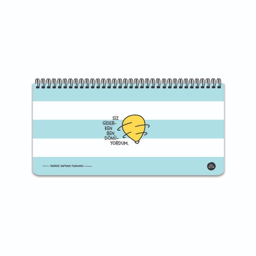 Hisli Şeyler 13*27 Spiralli Stickerli Planner - Siz Giderken Ben Dönüyordum
