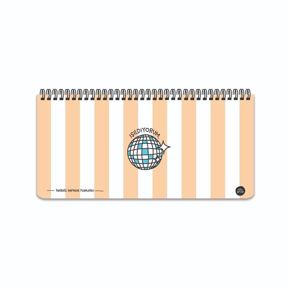 Hisli Şeyler 13*27 Spiralli Stickerli Planner - Işıldıyorum