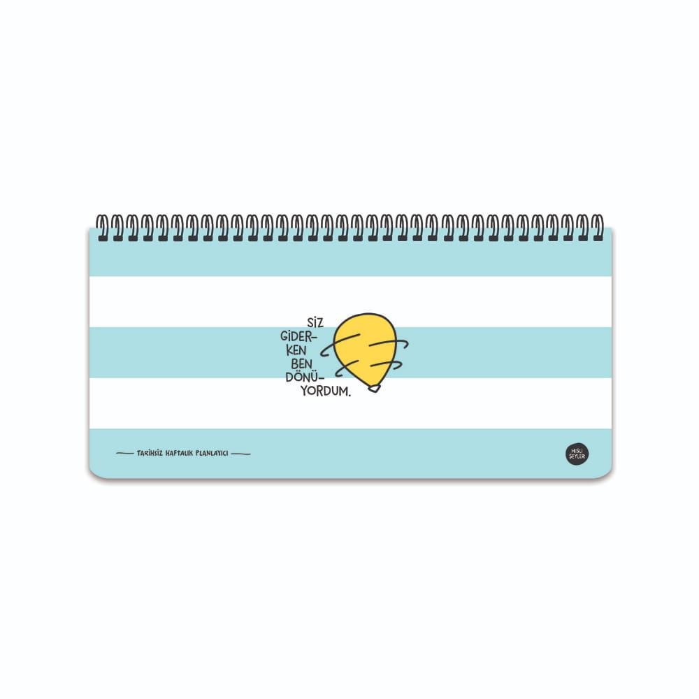 Hisli Şeyler 13x27 Spiralli Karton Kapak Stickerli Planner - Siz Giderken Ben Dönüyordum