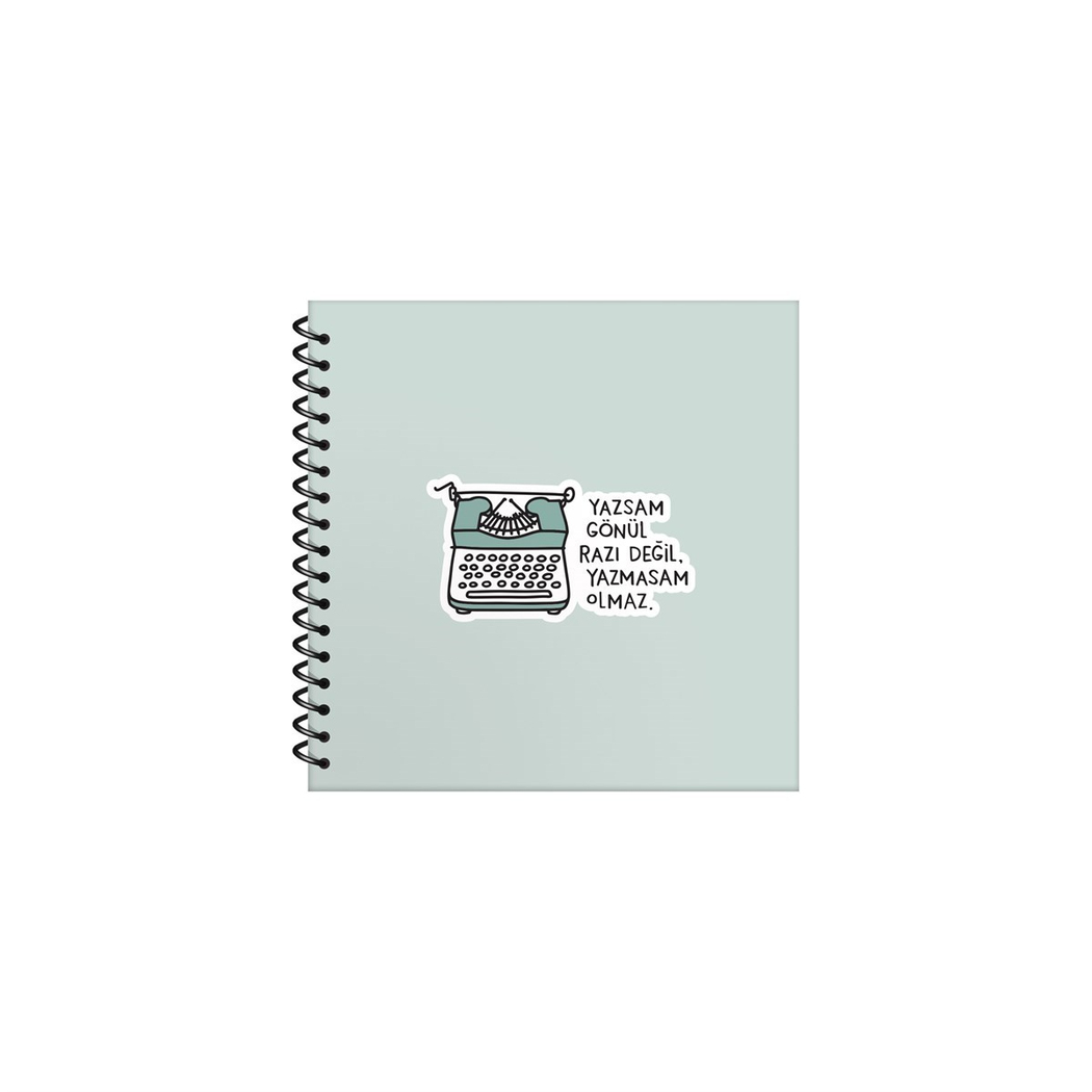 Hisli Şeyler 16x15 Çizgili Defter - Yazsan Gönül Razı Değil Yazmasam Olmaz