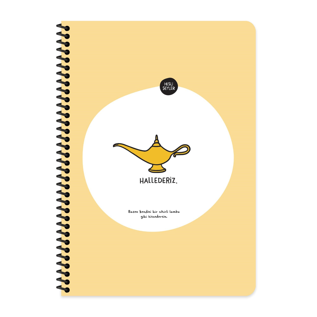 Hisli Şeyler A4 Kareli Spiralli Stickerli Defter Hallederiz