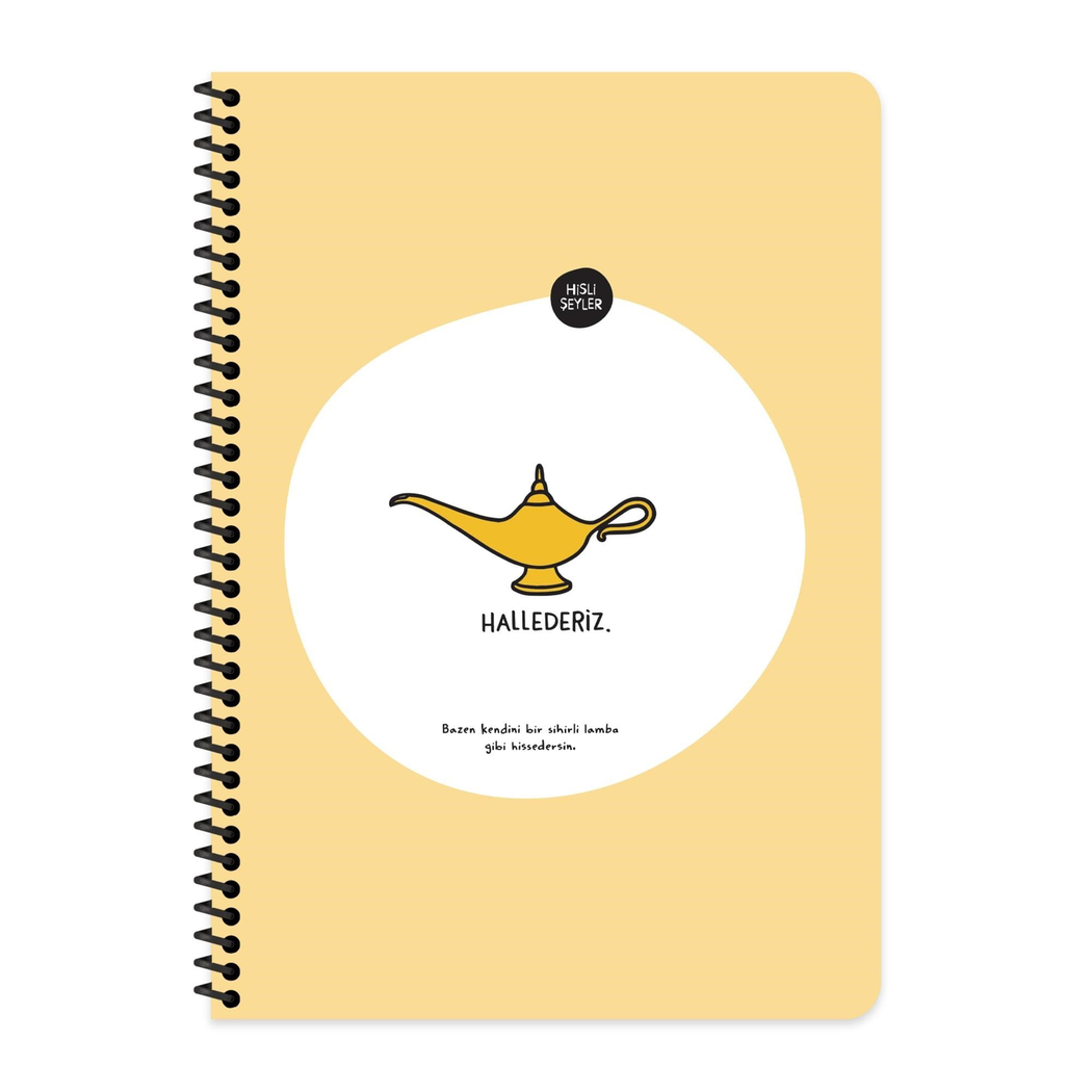 Hisli Şeyler A4 Kareli Spiralli Stickerli Defter Hallederiz
