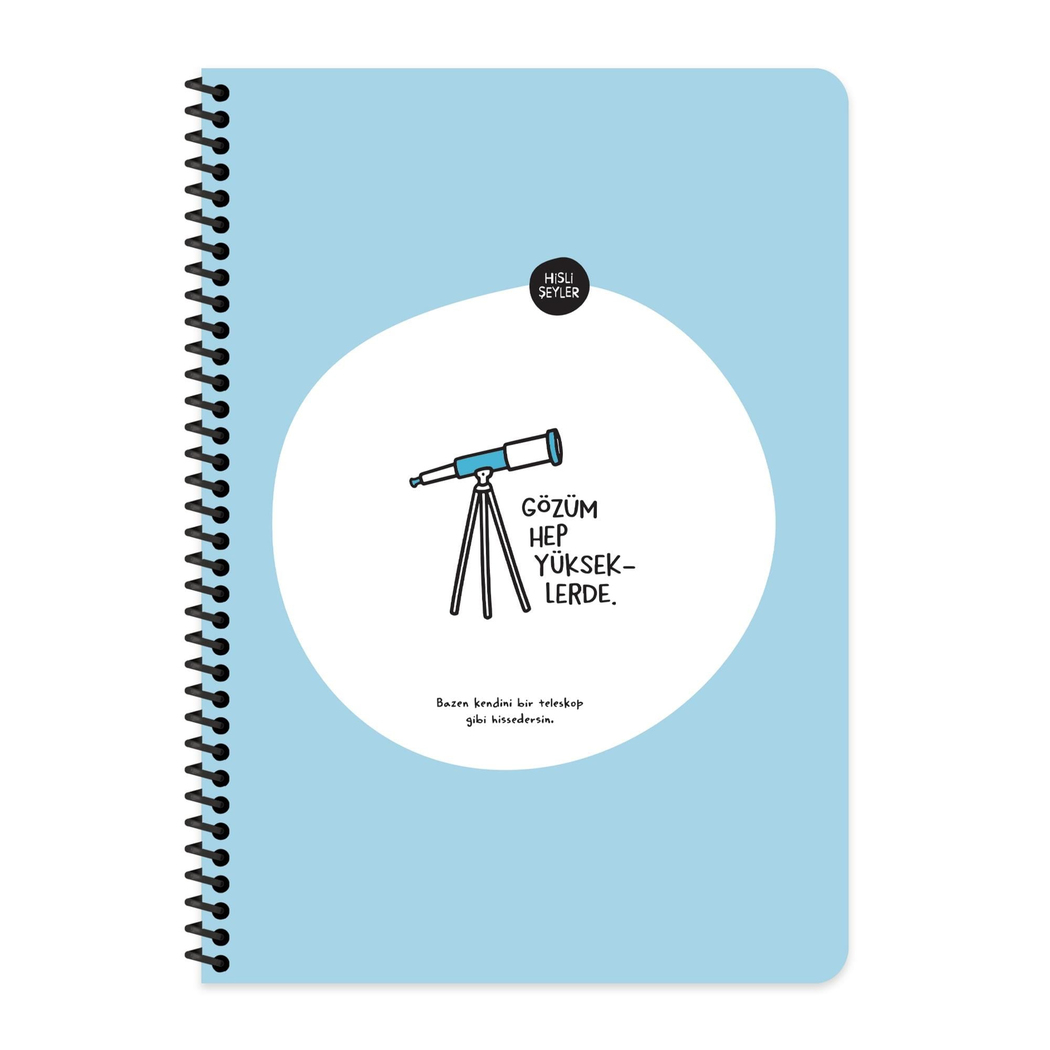 Hisli Şeyler A4 Kareli Spiralli Stickerli Defter Gözüm Yükseklerde