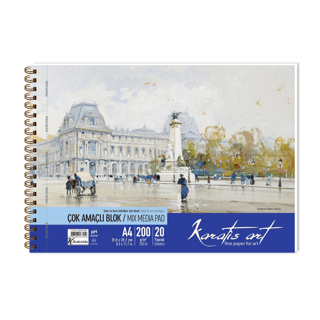Karatis Art 200Gr A4 20 Yp. Spiralli Resim Blok