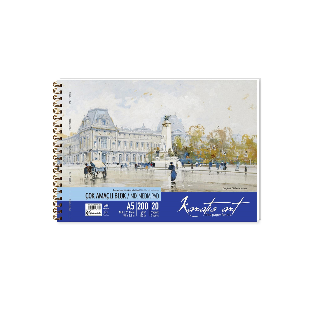 Karatis Art 200Gr A5 20 Yp. Spiralli Resim Blok
