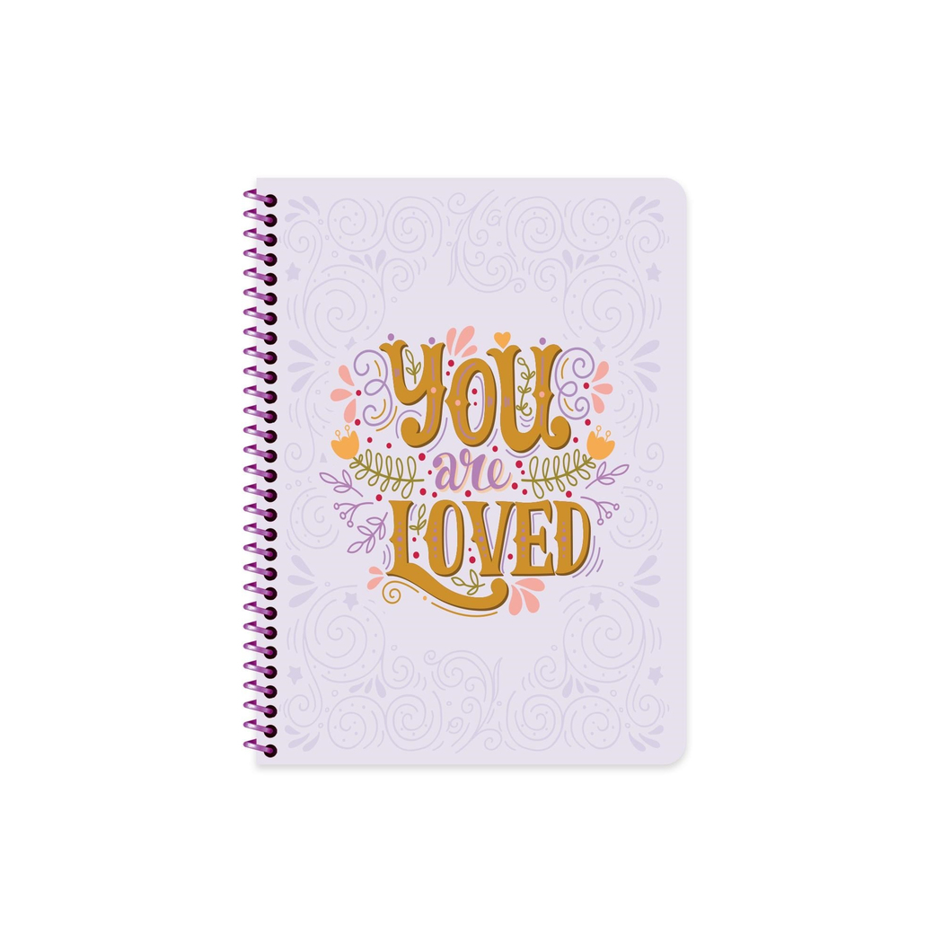 Kareli Spiralli Motto Defter 16,5 x 22,5 CM - Mor
