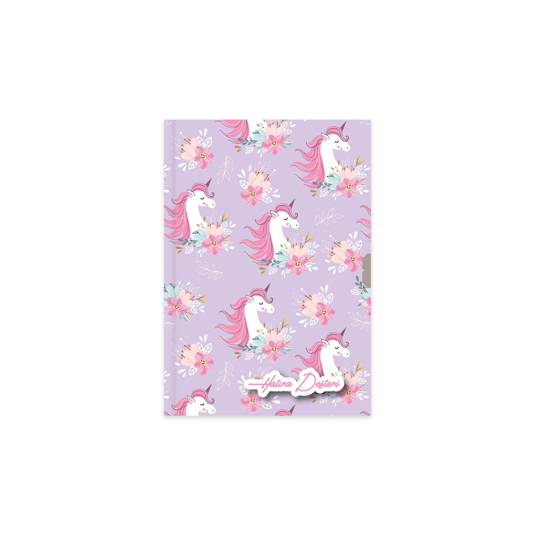 Keskin 14x20 96 Yp. Neşeli Günler Slim Kilitli Hatıra Defteri - Unicorn