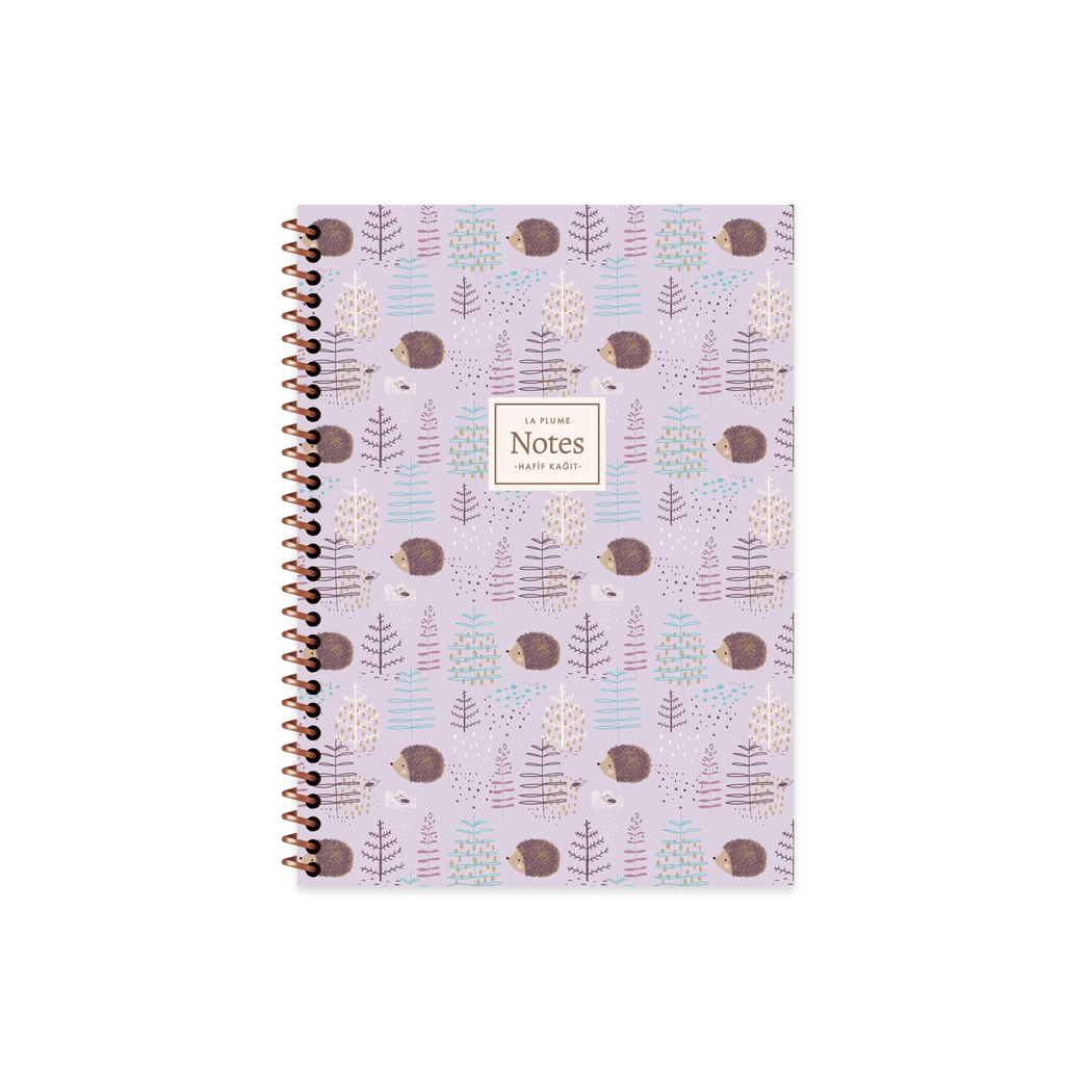 Keskin 16,5 x 22,5 Çizgili PP Kapak La Plume Forest Defter - Kirpi