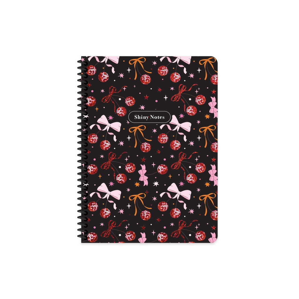 Keskin 16,5 x 22,5 Kareli Spiralli Işıltı Defter - Siyah