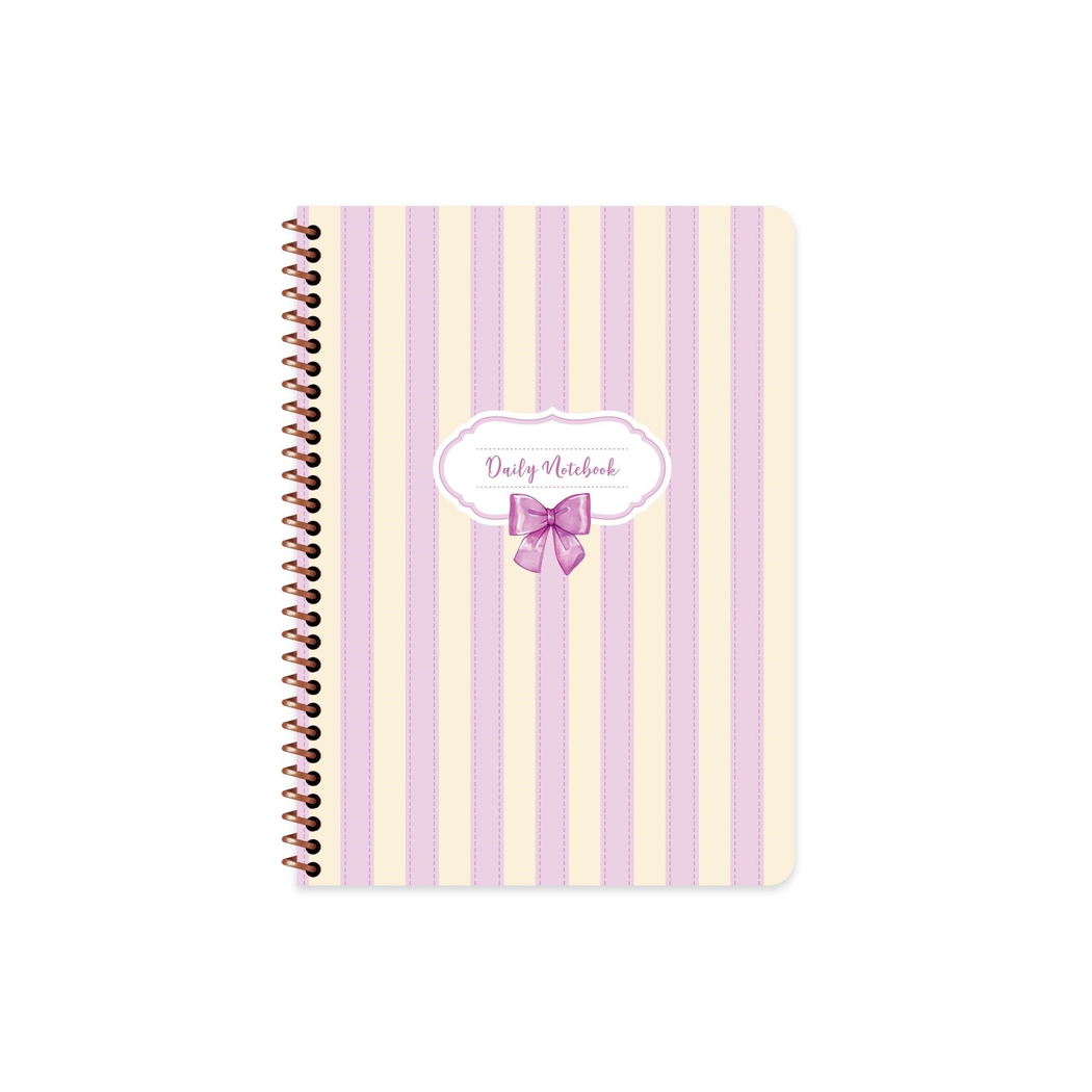 Keskin 16,5*22,5 Kurdele Çizgisiz Spiralli Sert Kapak Defter- Mor Kurdele