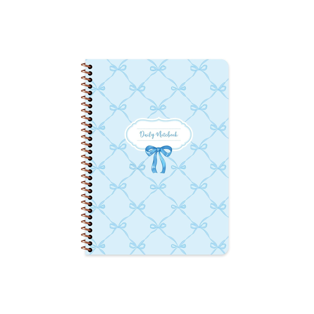 Keskin 16,5*22,5 Kurdele Çizgisiz Spiralli Sert Kapak Defter- Mavi Kurdele