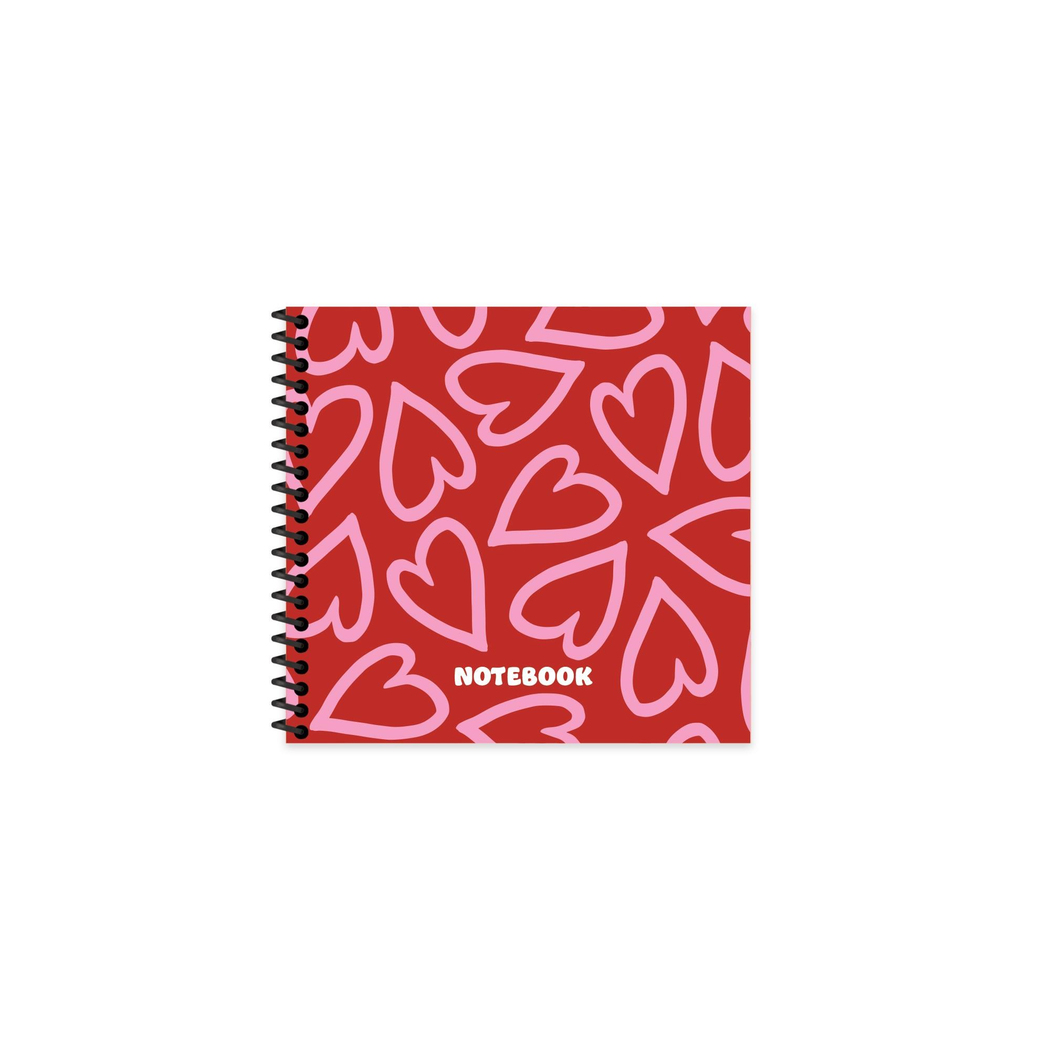 Keskin 16x15 Çizgili Spiralli Sert Kapak Romantik Defter - Bordo