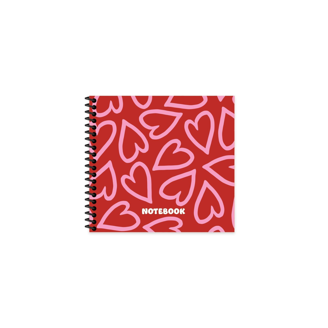 Keskin 16x15 Çizgili Spiralli Sert Kapak Romantik Defter - Bordo