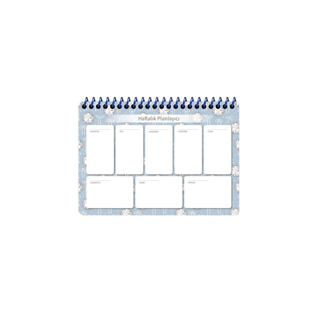 Keskin 17 x 24 52 Yp. Trend Haftalık Spiralli Planner - Mavi