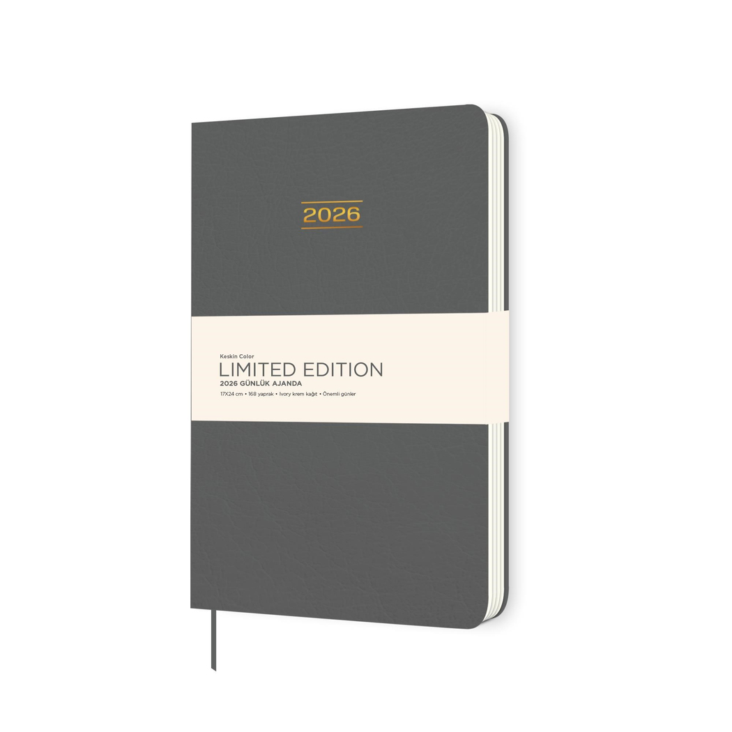 Keskin 2026-17*24 Ciltli Limited Edition Günlük Ajanda - Gri